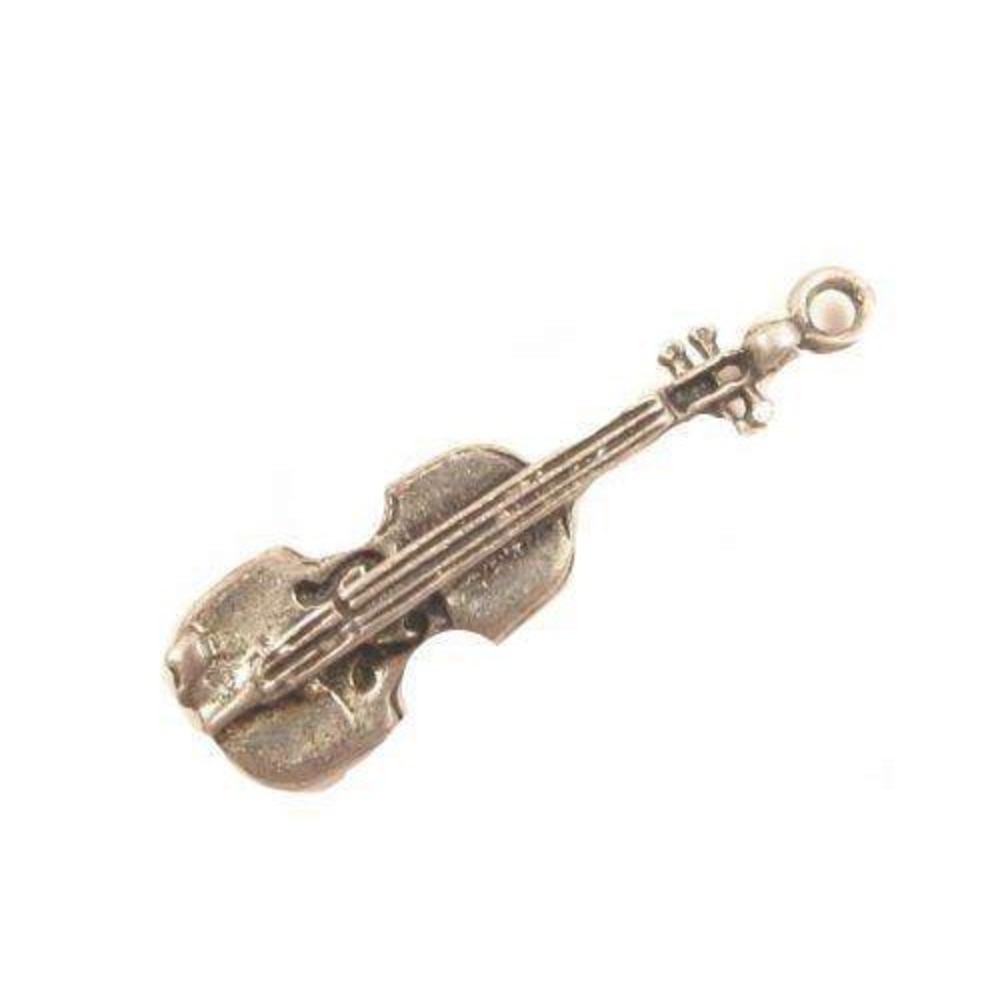 Vintage Sterling Silver‎ Violin Charm Fiddle Musical Instrument 925 Pendant